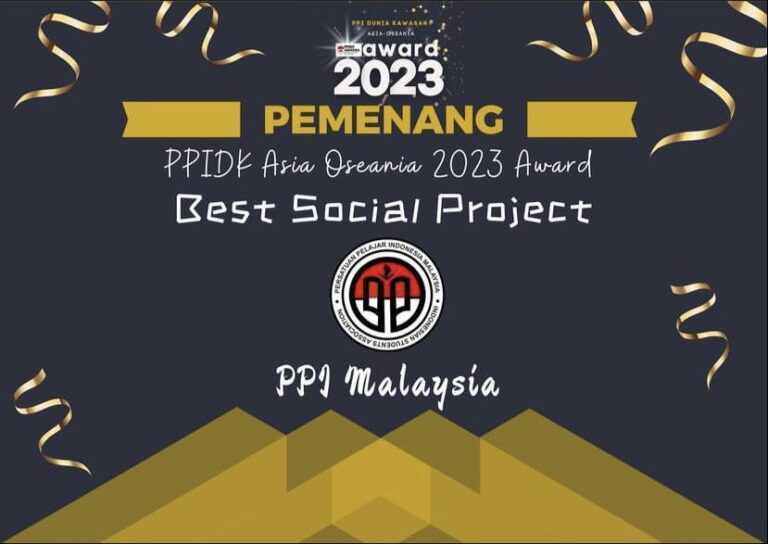 PPI Malaysia Raih Prestasi Best Social Project Award 2022/2023